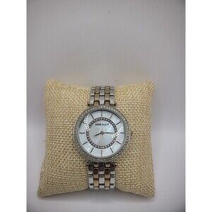 Vintage Anne Klein Wristwatch Watch Women Silver Tone Gold Tone Crystals Jewelry
